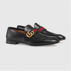 Leather loafer with GG Web,men's shoes 